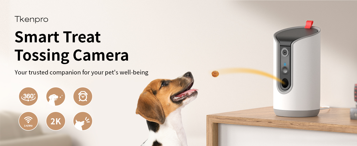 Amazon.com: TKENPRO 2K Pet Camera Treat Dispenser, 360°View Dog